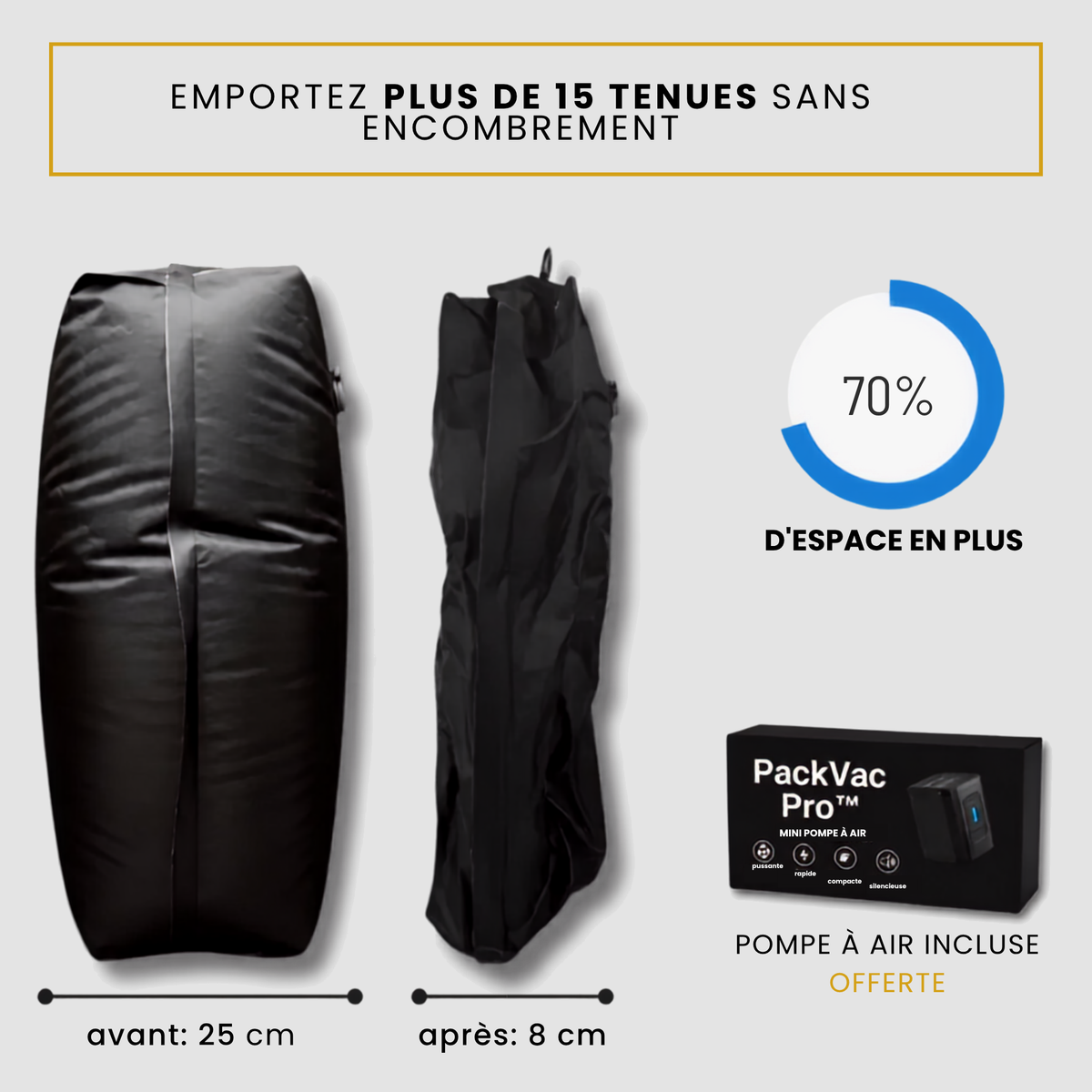PackVac Pro™ - Emportez plus et payez moins